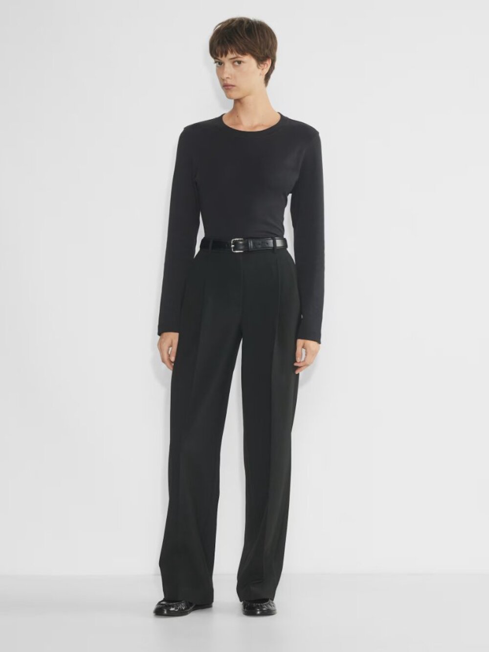 Aritzia Babaton Pleated Pant ReSential Wide Leg Trousers 10 Women NWOT High Rise